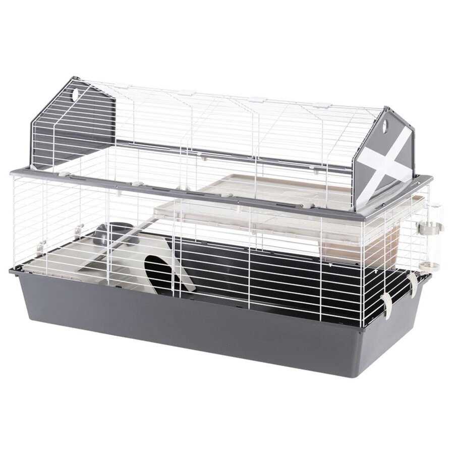 Knaagdierkooi Barn 120 | grijs | voor konijnen en cavia’s