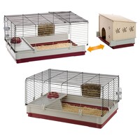 Knaagdierenkooi Krolik 140 Plus grijs/rood
