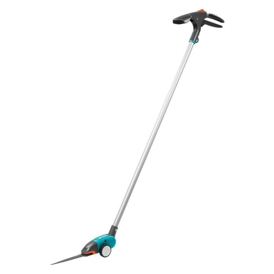 Comfort grasschaar met verstelbare steel, wielen en 180° draaibare messen