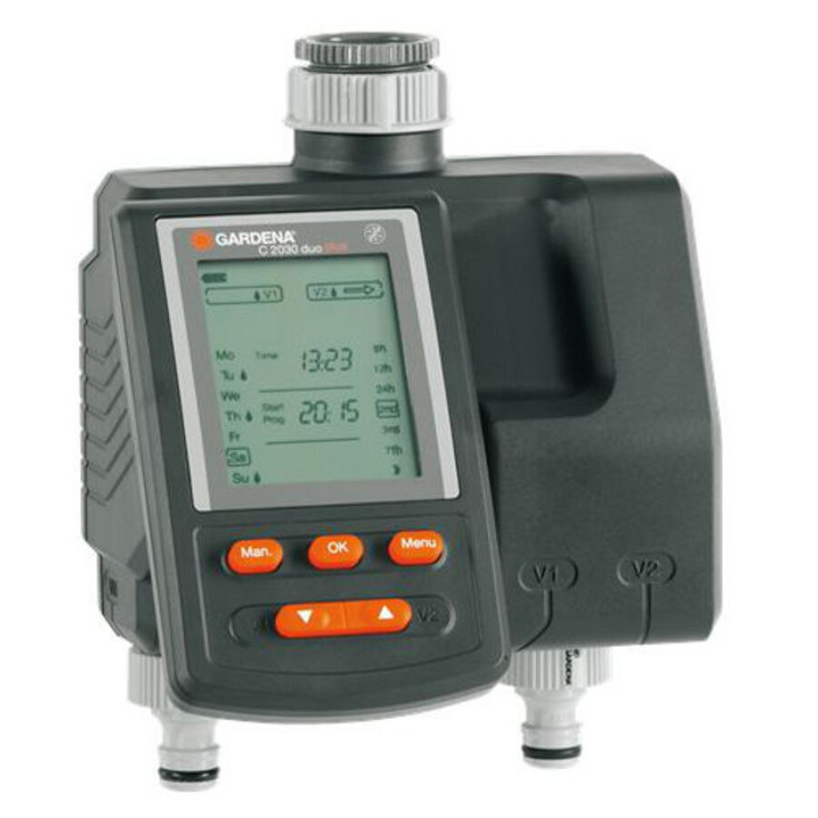 Besproeiingscomputer MultiControl Duo voor 2 tuinzones met automatische waterregeling