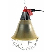 Armatuur 21 cm voor warmtelamp - complete aluminium lampenkap met beschermkorf en ketting