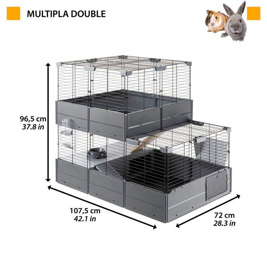 Multipla Double dierenverblijf voor konijn en cavia