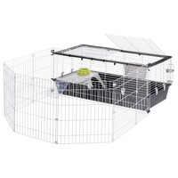 Parkhome 120 dierenverblijf met vaste ren zwart
