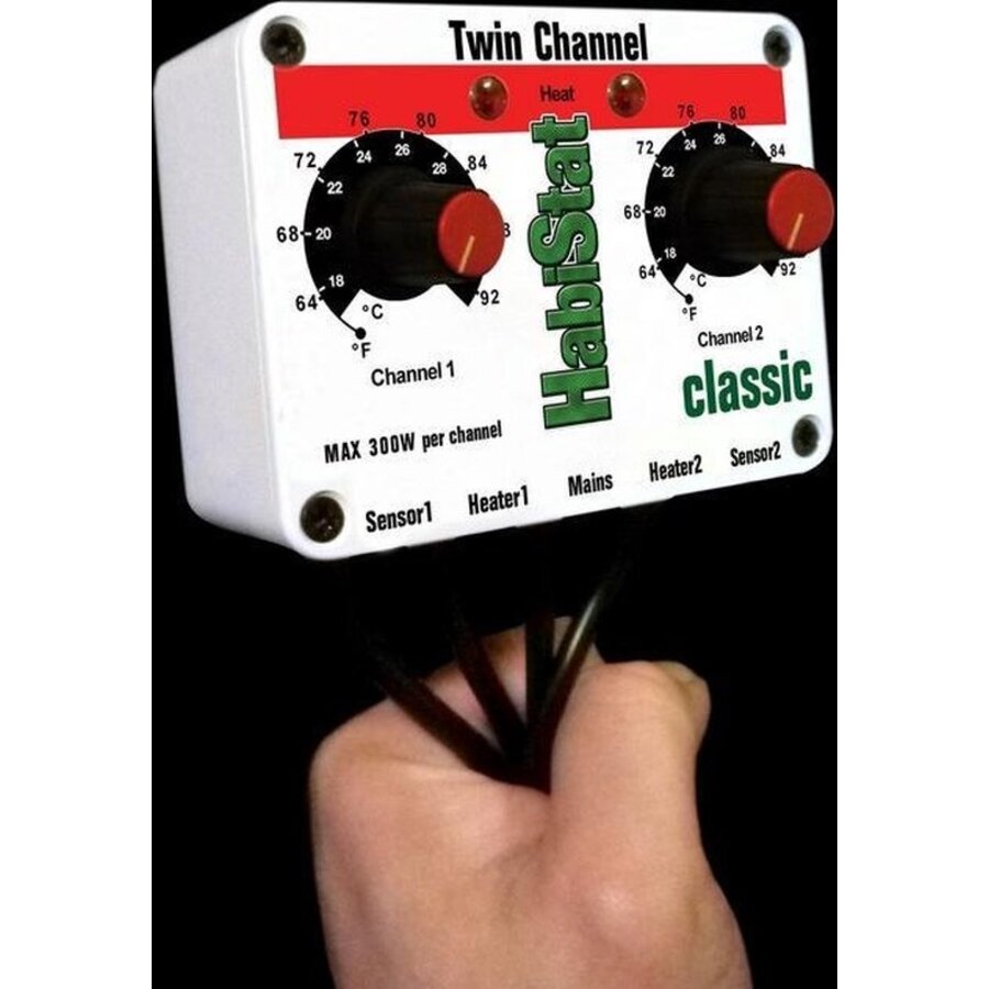 Twin thermostaat 2x300W voor terrarium en kweektent