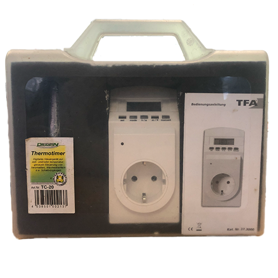 Thermotimer terrarium thermostaat met digitale timer en sensor tot 3600W