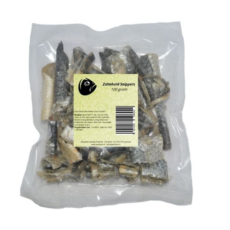 Zalmhuid snippers zakje van 100 gram