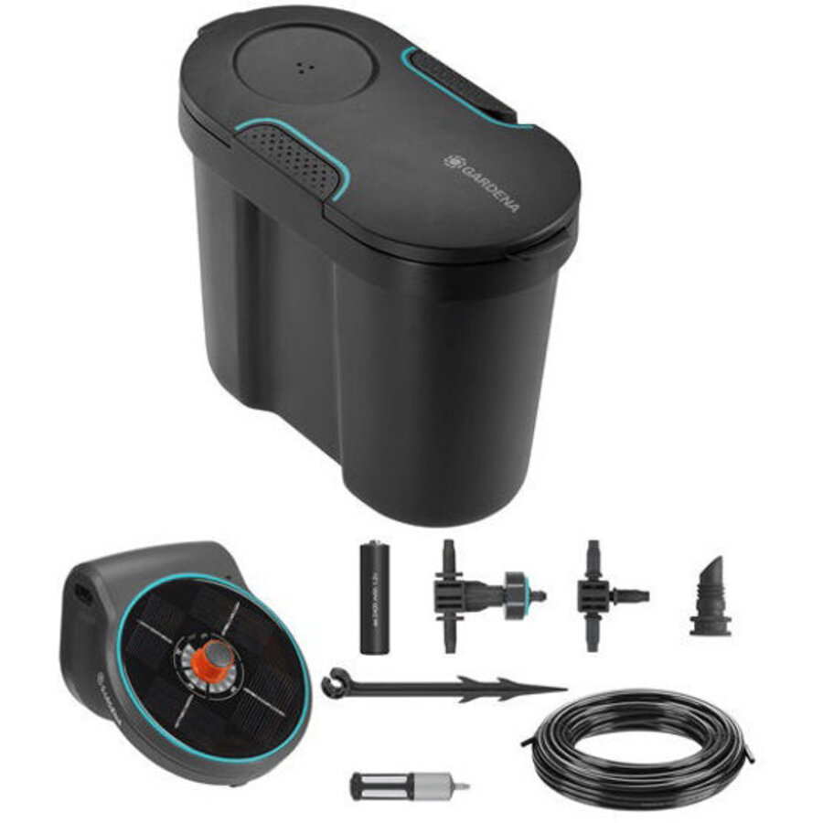 Bewateringsset balkon AquaBloom met 10,5 liter waterreservoir voor 20 potplanten