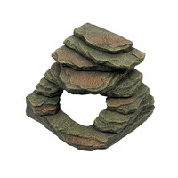 Hoeksteen 2 XL grijs 33x33x24cm terrarium schuilplaats met plateau