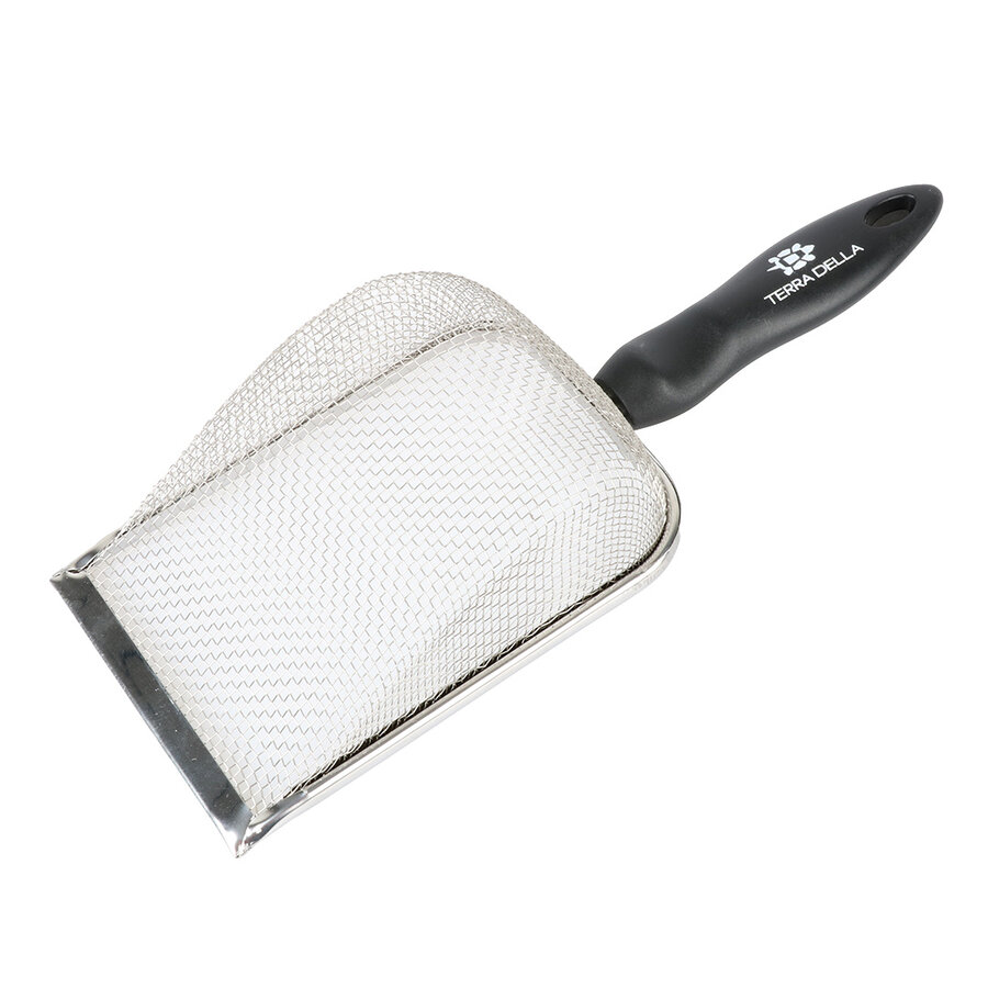 Reinigingsschep terrariumzand zwart 27x10x4,5 cm metaal