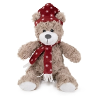 Brie Beer Met Muts En Sjaal Rood