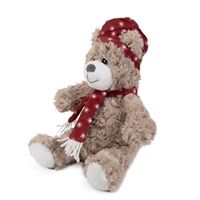 Brie Beer Met Muts En Sjaal Rood