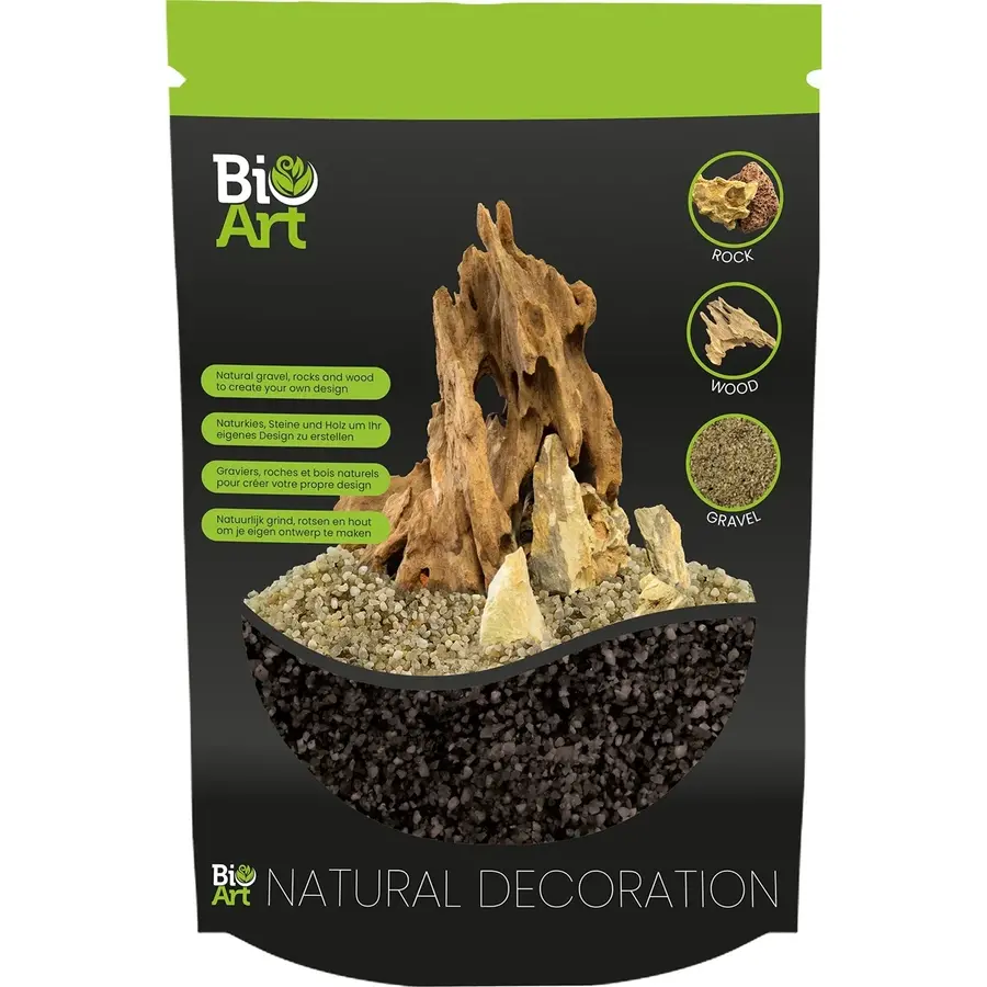 Gravel zwart 800 gram | decoratief siergrind voor terrarium en Wabi Kusa
