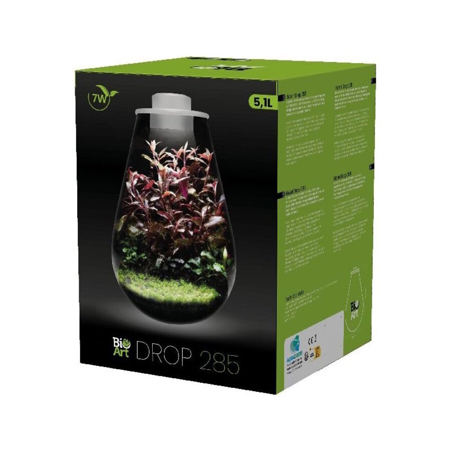 Drop 285 wit LED plantterrarium 5,1L met ventilatie