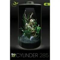 Glazen plantencilinder 285 zwart met LED 4 liter terrarium voor vochtminnende planten