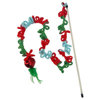 Holiday Teaser Loopz kattenhengel 140 cm | garenringen met knisperbal en veren