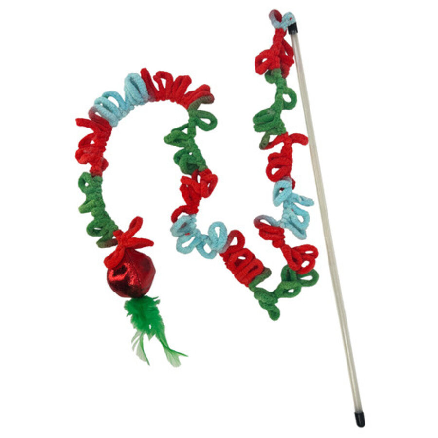 Holiday Teaser Loopz kattenhengel 140 cm | garenringen met knisperbal en veren