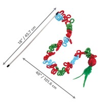 Holiday Teaser Loopz kattenhengel 140 cm | garenringen met knisperbal en veren