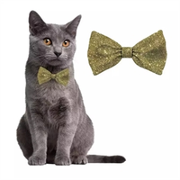 Kerst Vlinderstrik Kat Goud 10X5 cm