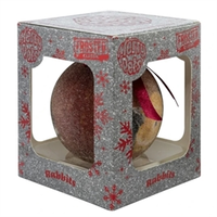 Kerstbal Frosted Konijnen Rood 10 cm