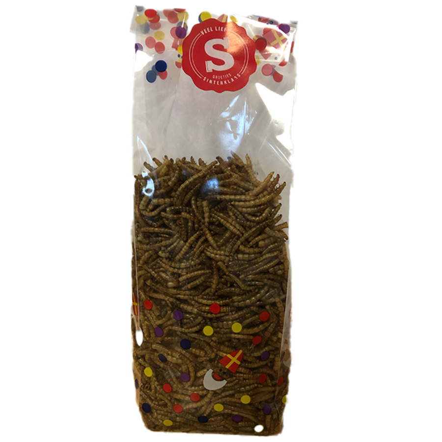 Sint Cadeau zakje met Meelwormen voor Reptielen
