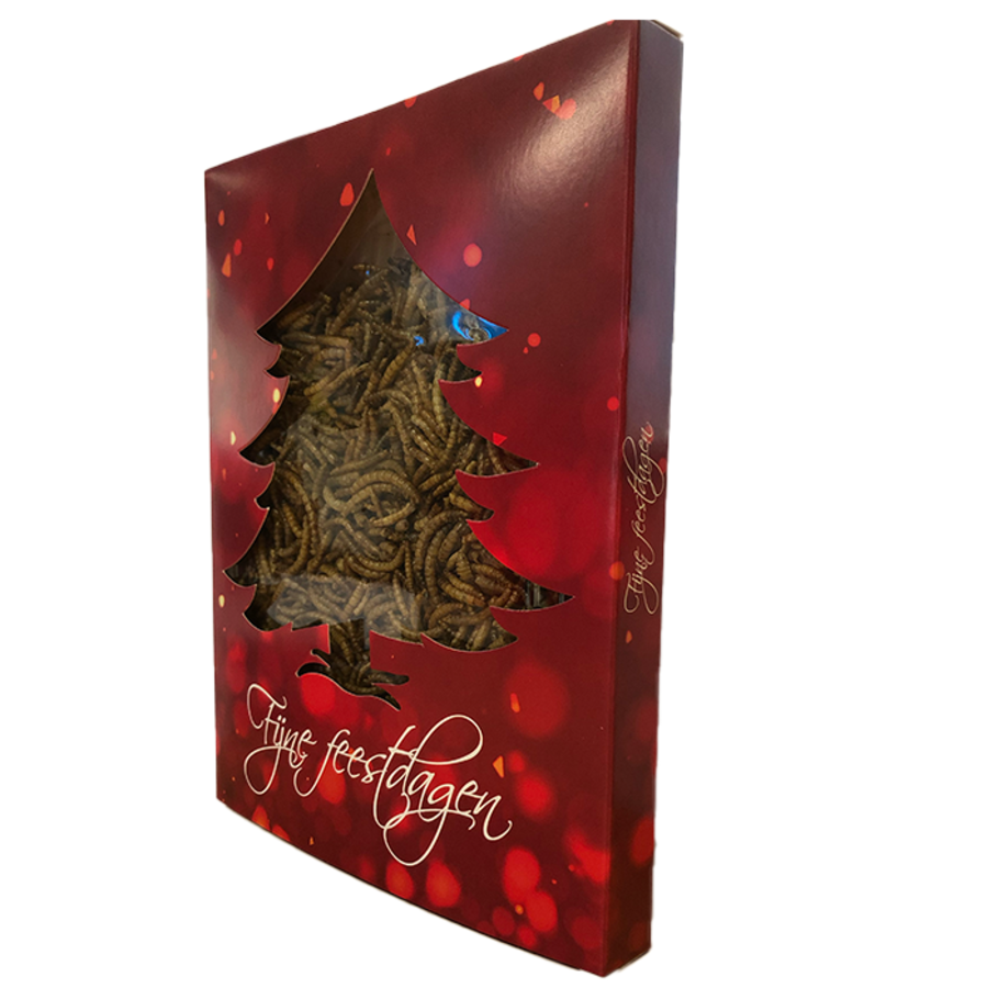 Kerst Doosje met Meelwormen voor Vogels