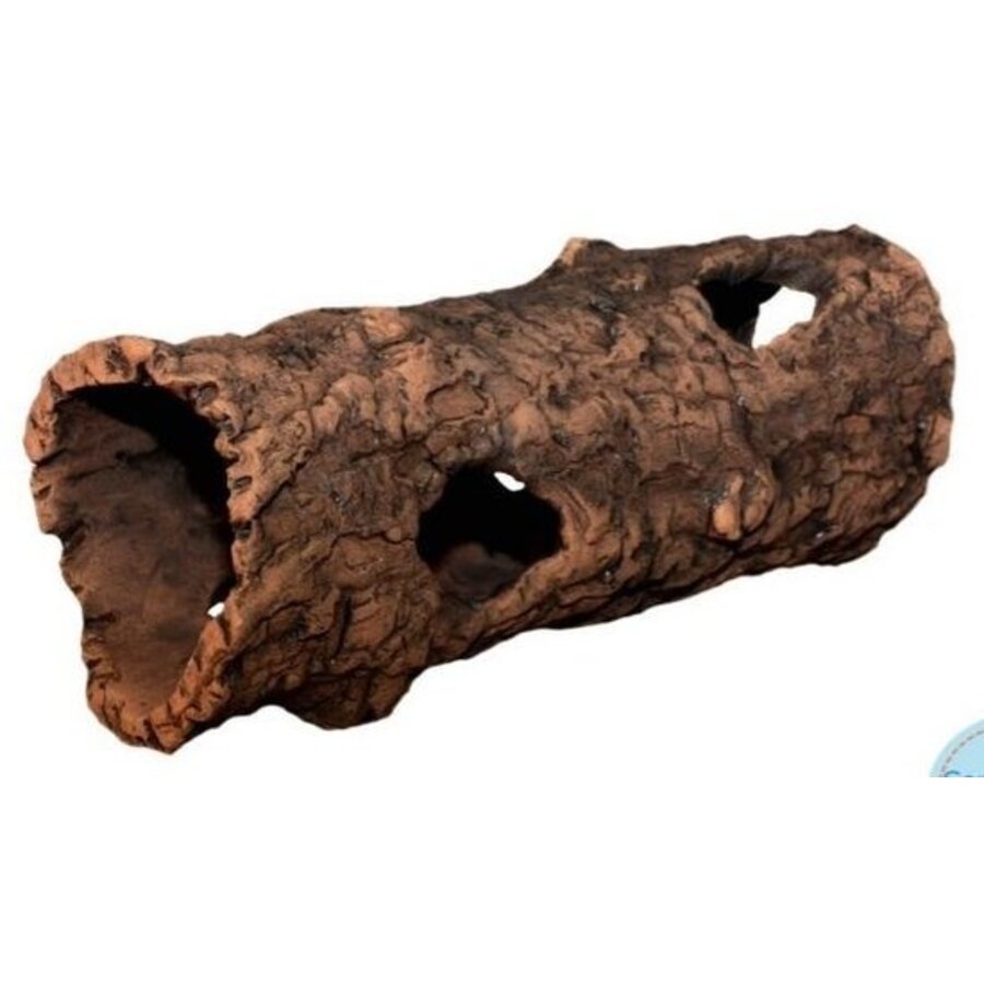 Houten ornament keramische log in diverse maten | schuilplaats voor aquarium, terrarium en knaagdieren