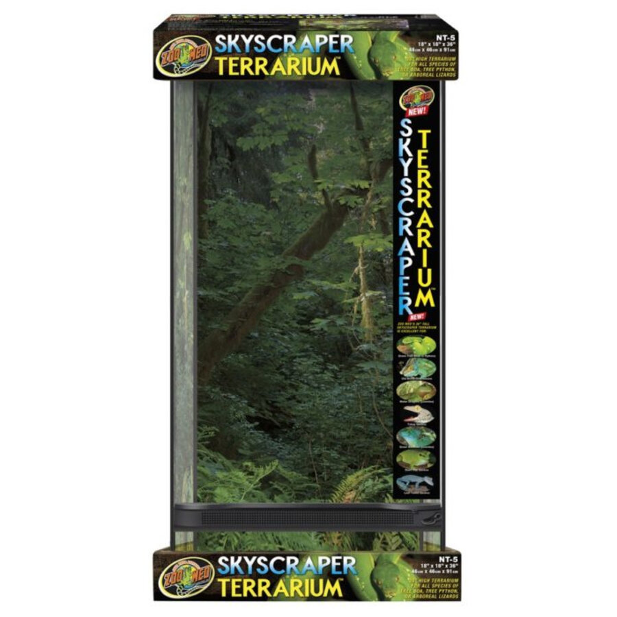 Skyscraper terrarium 46x46x91 cm | Hoog glazen terrarium voor klimmende reptielen