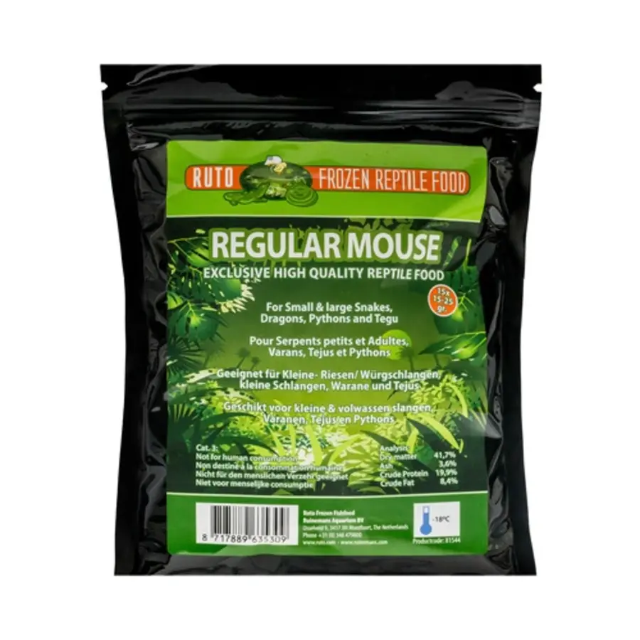 Volwassen diepvriesmuizen 18-25 gram | 15 stuks | compleet prooidier