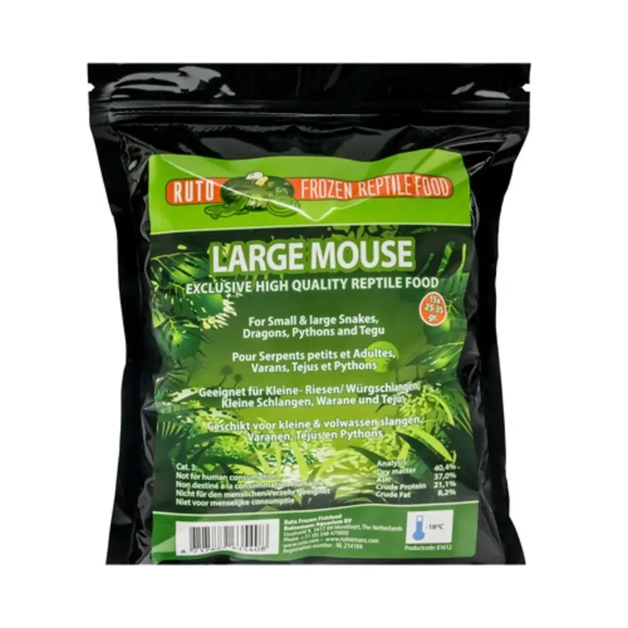 Large Volwassen muizen 25–30 gram | 15 stuks | diepvries voedseldieren