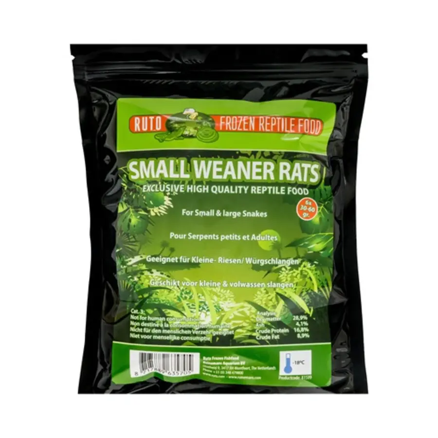 Kleine weanerrat diepvries 30–60 g | 6 stuks voedseldier