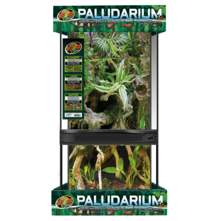 Paludarium 30 x 30 x 60 cm met waterdichte bodem voor land en water