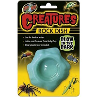 Creatures Rock Dish glow in the dark voer en water voor ongewervelden 7,5 cm