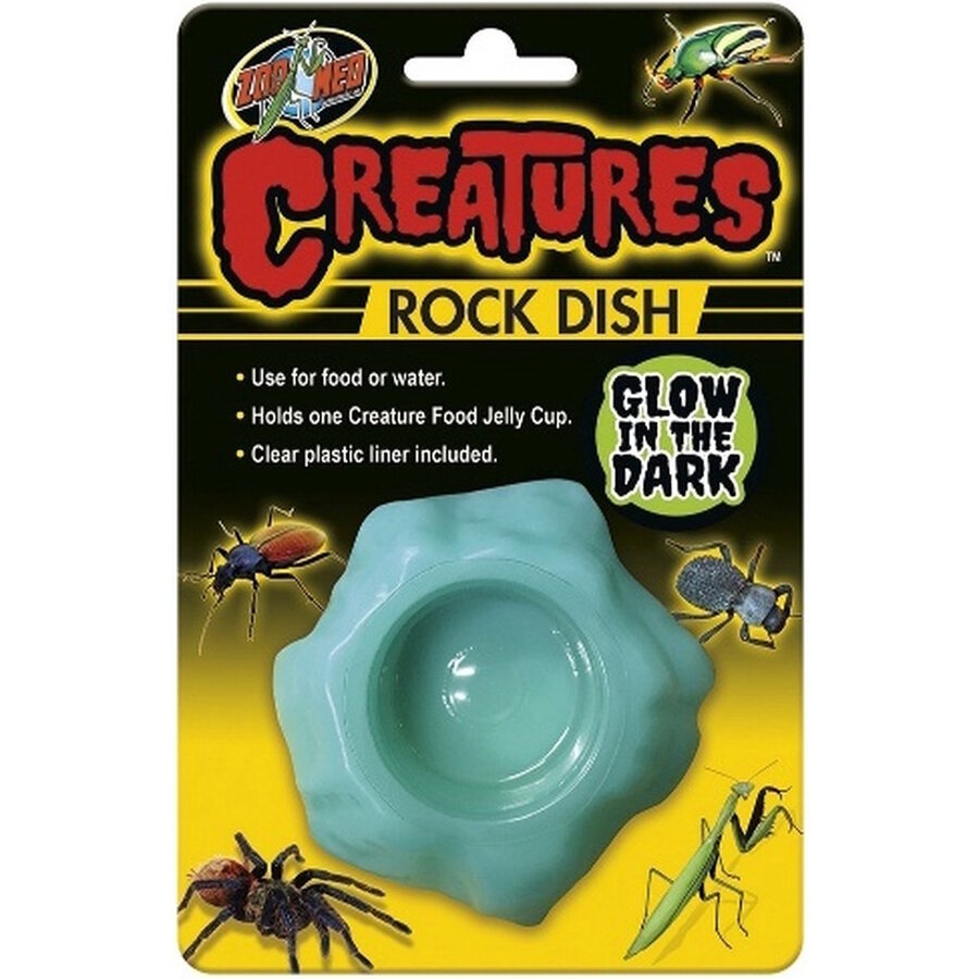 Creatures Rock Dish glow in the dark voer en water voor ongewervelden 7,5 cm