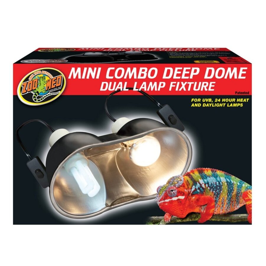 Mini Combo Deep Dome dubbele lamparmatuur voor terrariumlampen