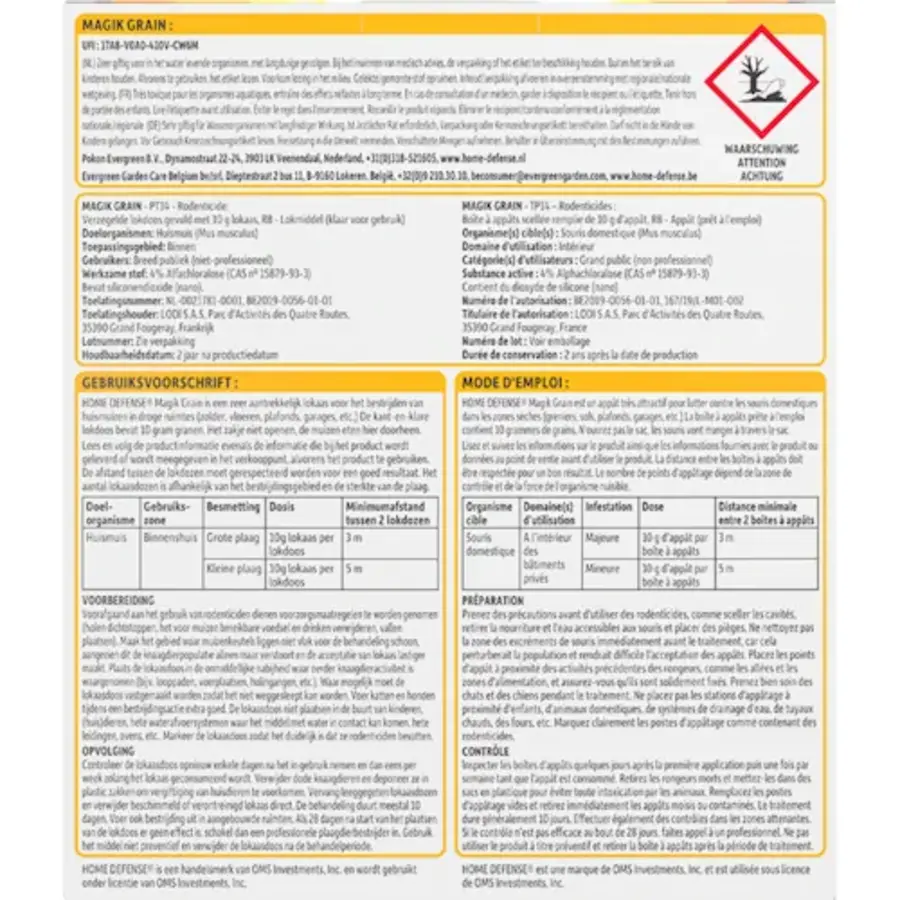 Muizen Granen Alphachloralose 2 lokdoosjes