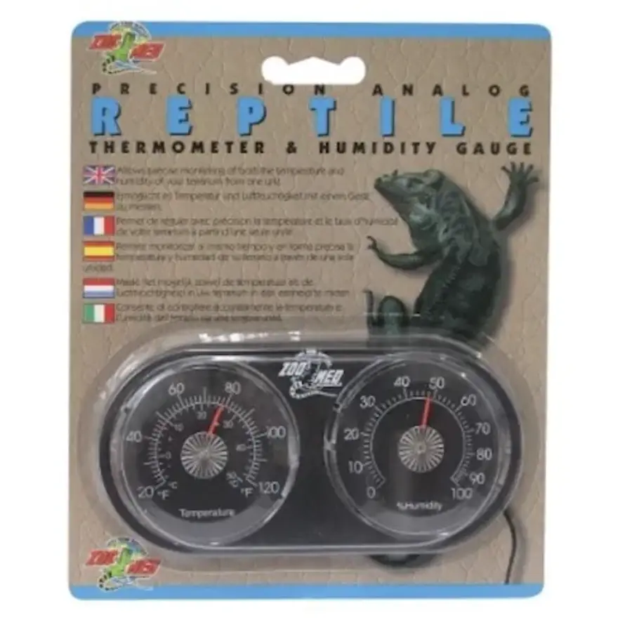 Dubbele terrarium thermometer en hygrometer analoog voor terraria 0 100 procent luchtvochtigheid 6 tot 49 graden Celsius