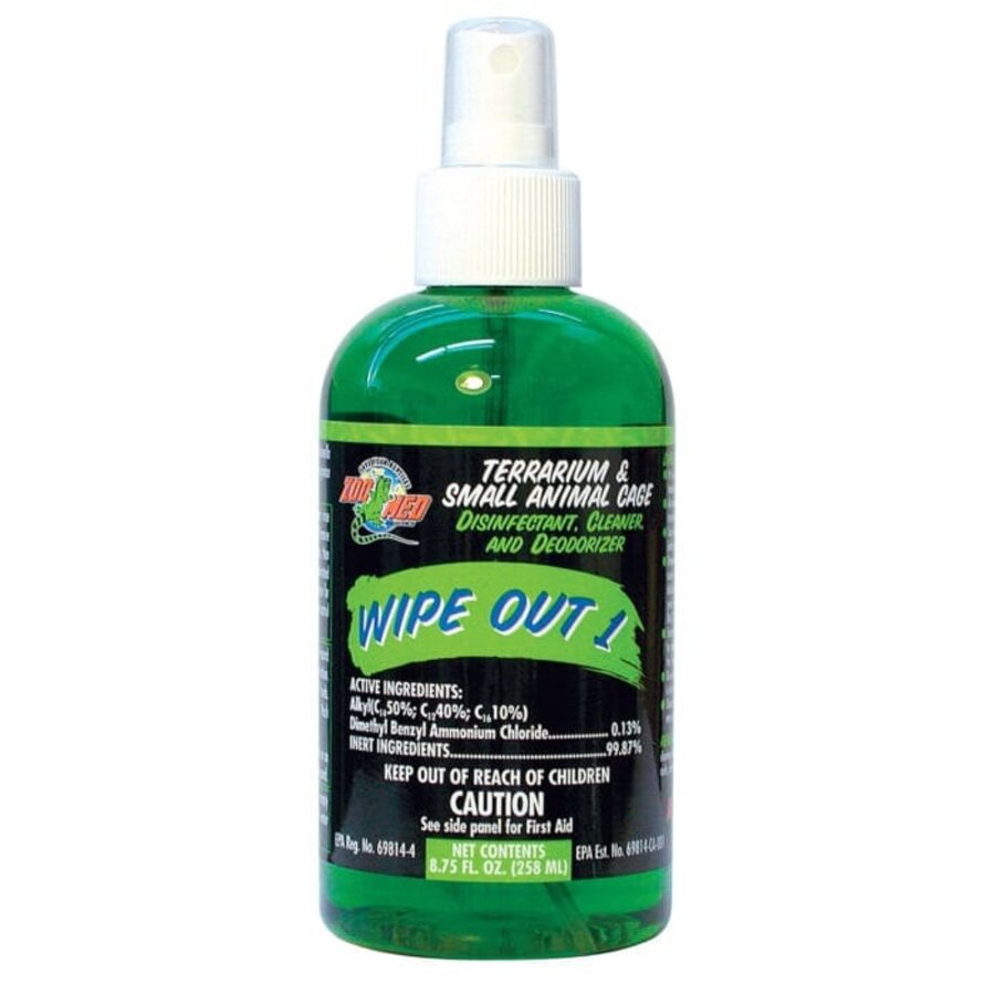 Wipe Out 1 terrariumreiniger en antibacterieel desinfectiemiddel 258 ml voor terraria, aquaria en kleine dierenkooien