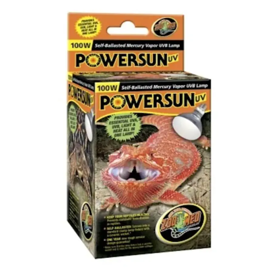 Powersun Alles-in-één UVB warmtelamp met warmte, UVA en UVB.