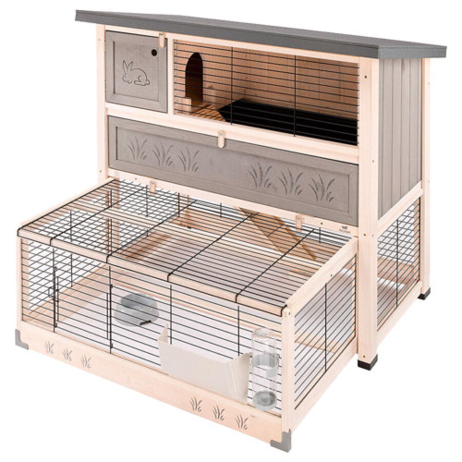 Konijnenhok Ranch 120 Plus met uitschuifbare ren 117 x 104 x 107 cm