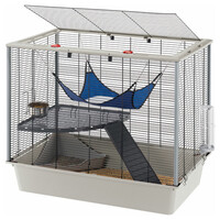 Fretten/Rattenkooi Furat grijs complete kooi met accessoires