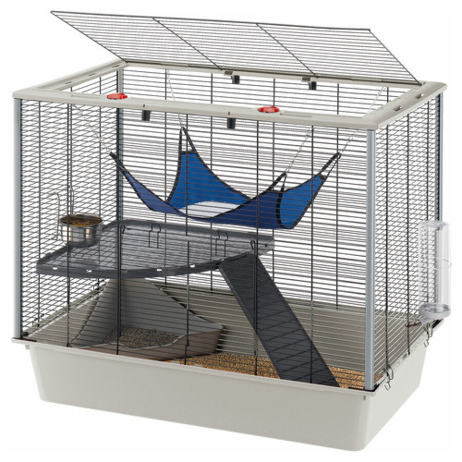 Fretten/Rattenkooi Furat grijs complete kooi met accessoires