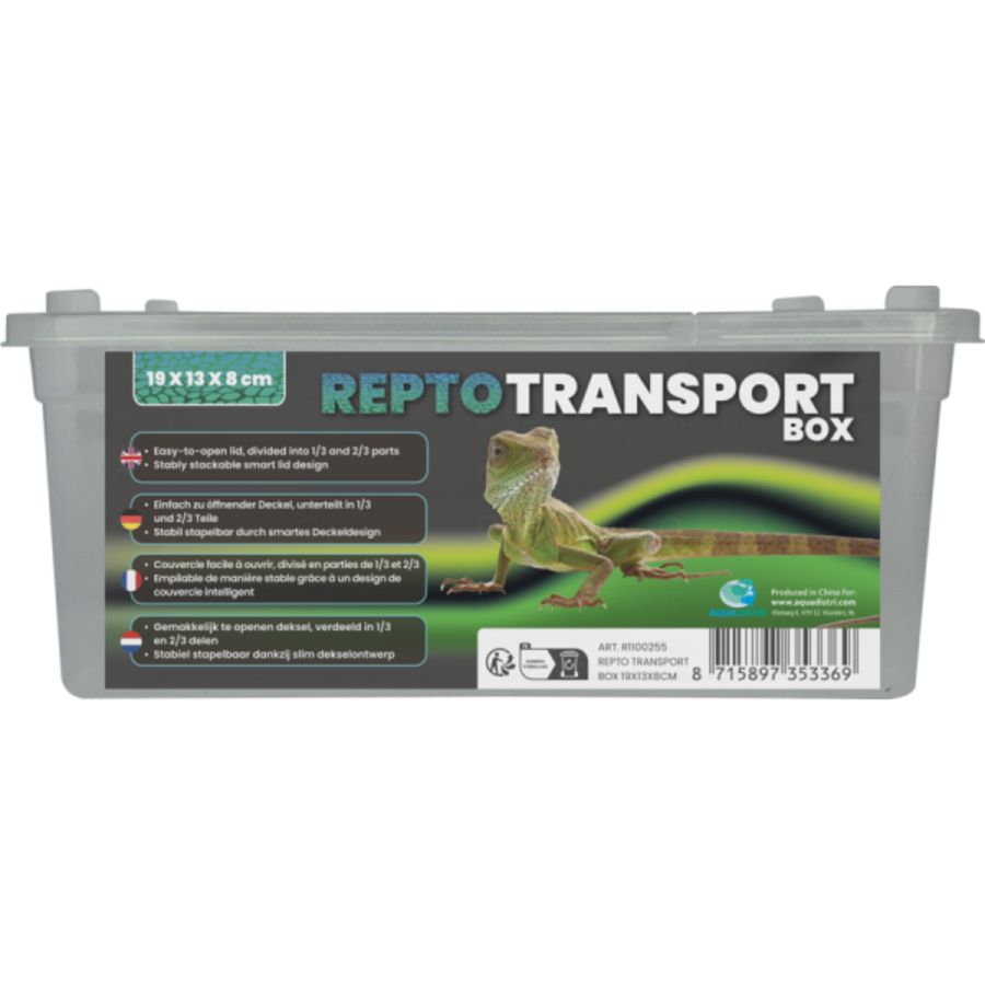 Transparante transportbox voor reptielen, amfibieën en insecten | 19 tot 37 cm