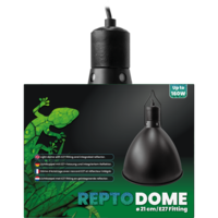 Dome E27 fitting 14cm zwart voor terrarium warmtelampen tot 150W
