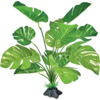 Staande monstera kunstplant op voet voor terrarium | ca. 31 cm
