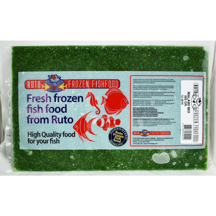 Malawi mix diepvriesvoer flatpack 1000 gram | mix van doperwten, garnalen en artemia