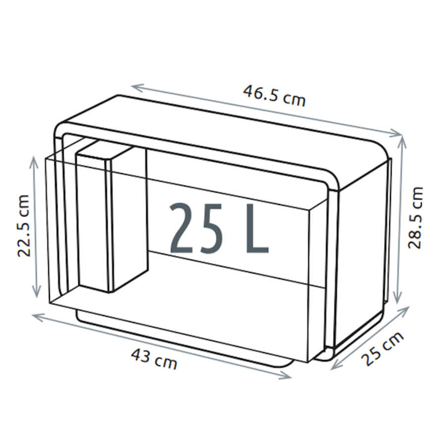 Home 30 | 25L | 46,5 x 25 x 28,5CM Zwart