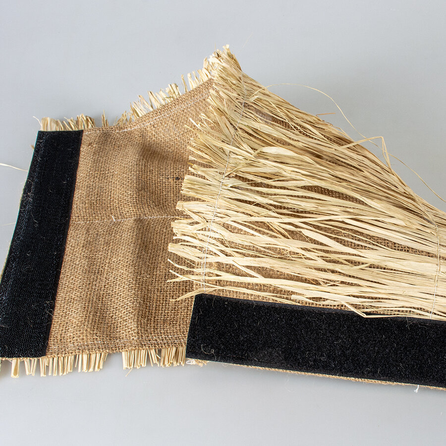 Linnen speeltunnel met gras voor kleine knaagdieren - Beige - verkrijgbaar in M en L