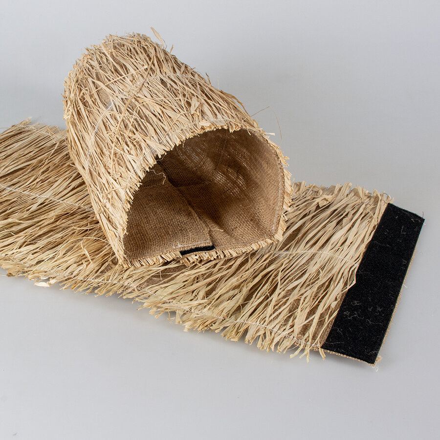 Linnen speeltunnel met gras voor kleine knaagdieren - Beige - verkrijgbaar in M en L