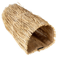 Linnen speeltunnel met gras voor kleine knaagdieren - Beige - verkrijgbaar in M en L