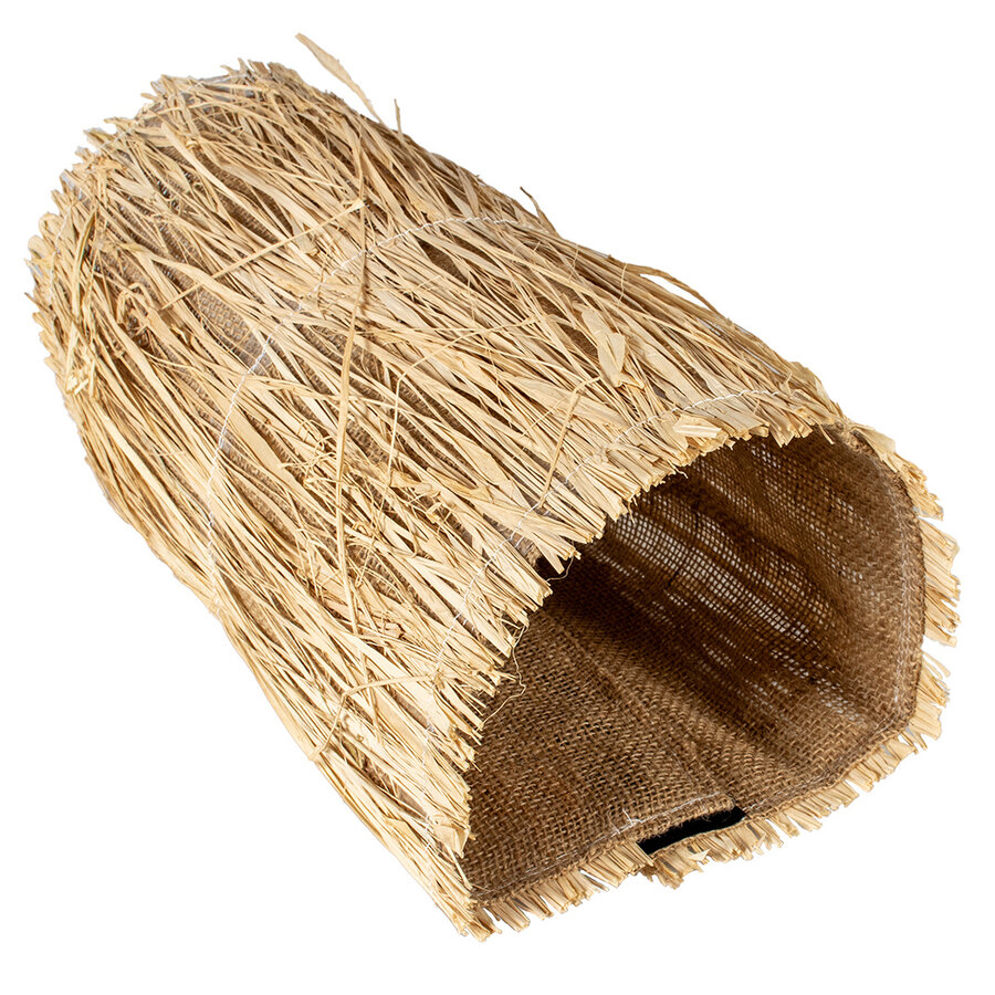 Linnen speeltunnel met gras voor kleine knaagdieren - Beige - verkrijgbaar in M en L